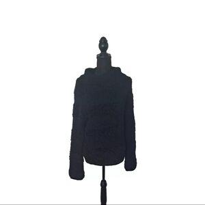 Tsunami | Black Fuzzy Stripe Cowl Neck Sweater Size M B27#8
